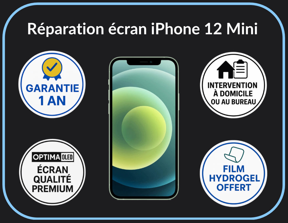 Réparation écran iPhone 12 Mini - Optima (OLED)
