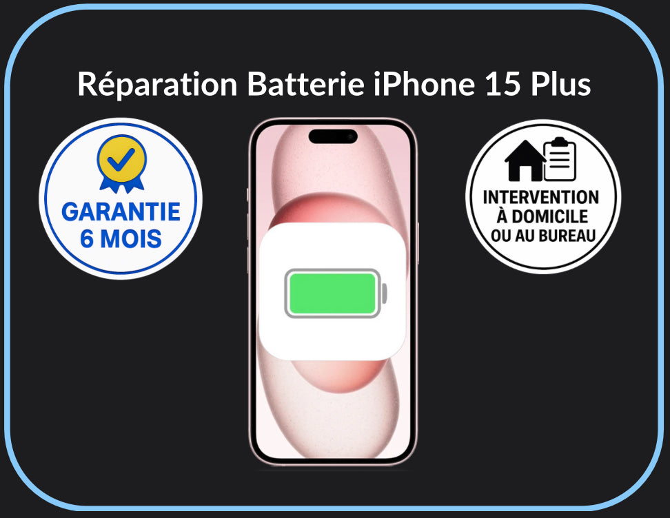 Réparation batterie iPhone 15 Plus