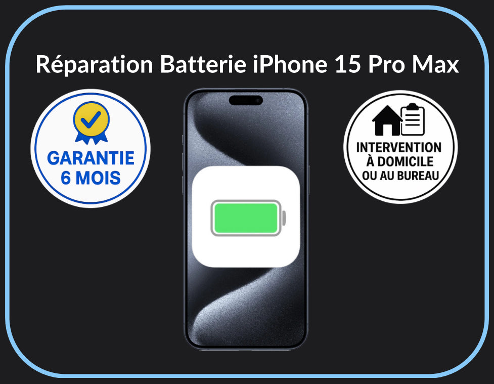Réparation batterie iPhone 15 Pro Max