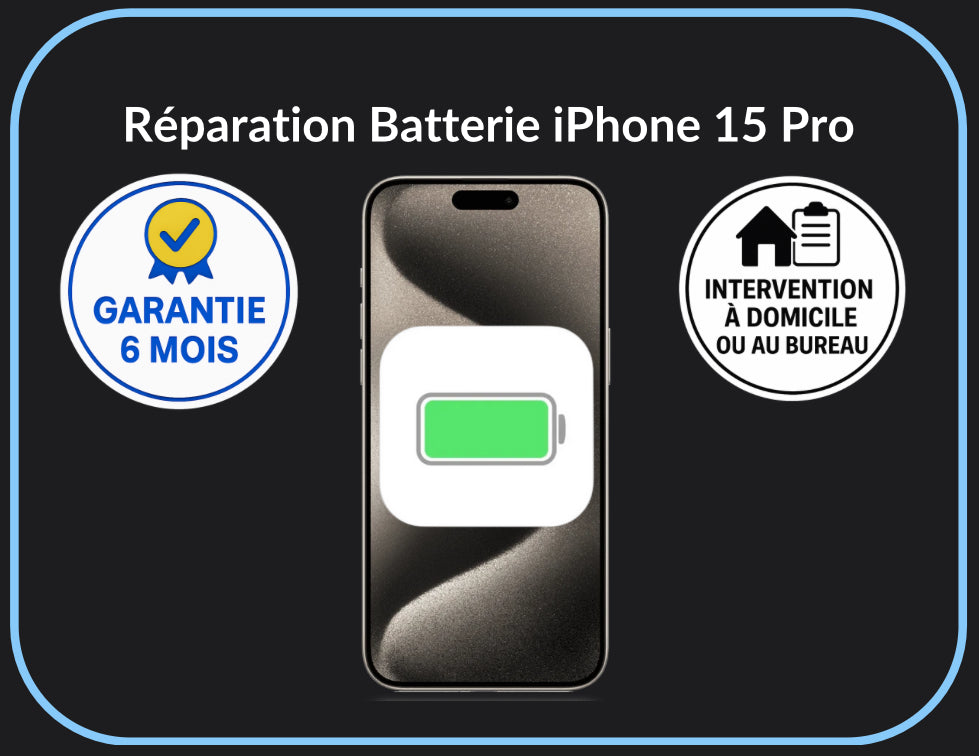 Réparation batterie iPhone 15 Pro
