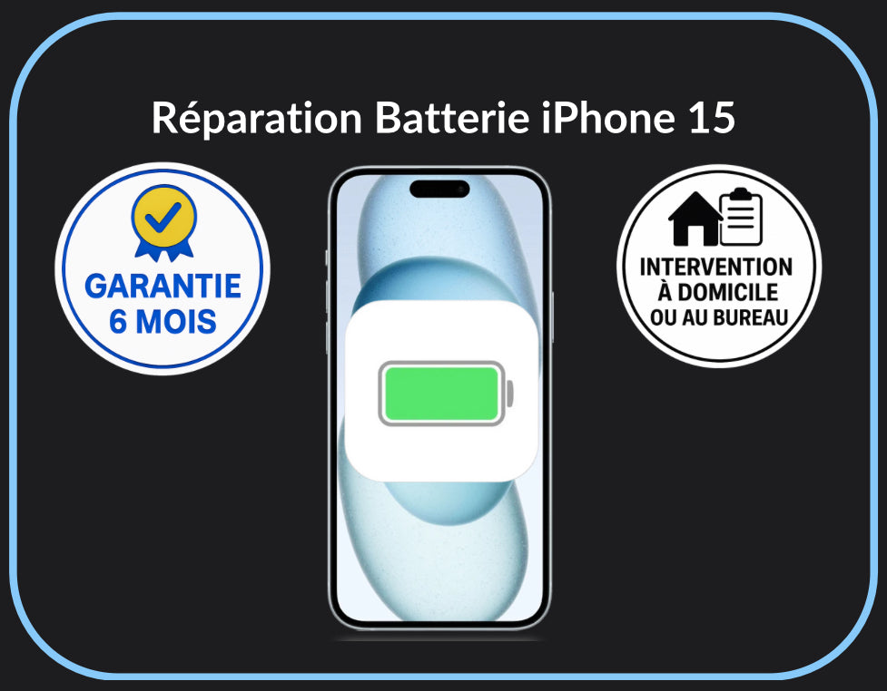 Réparation batterie iPhone 15
