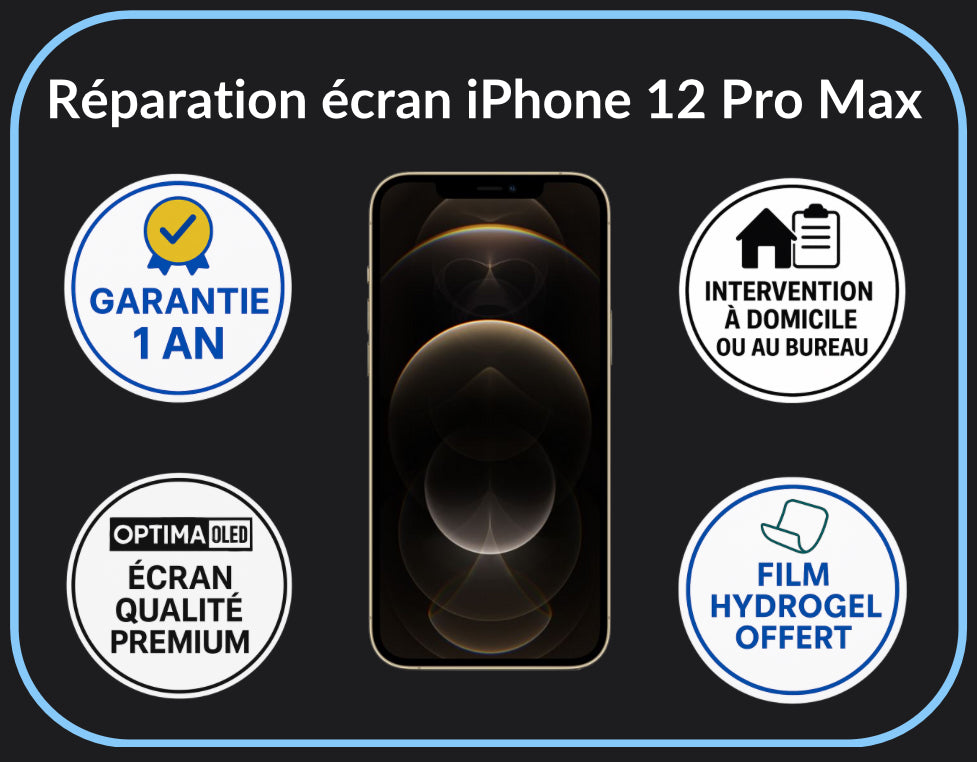 Réparation écran iPhone 12 Pro Max - Optima (OLED)
